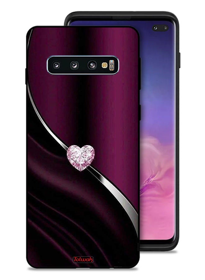 Tolwak غطاء حماية لسامسونج جالاكسي S10 بلس مزين بألماس على شكل قلب - Image 1