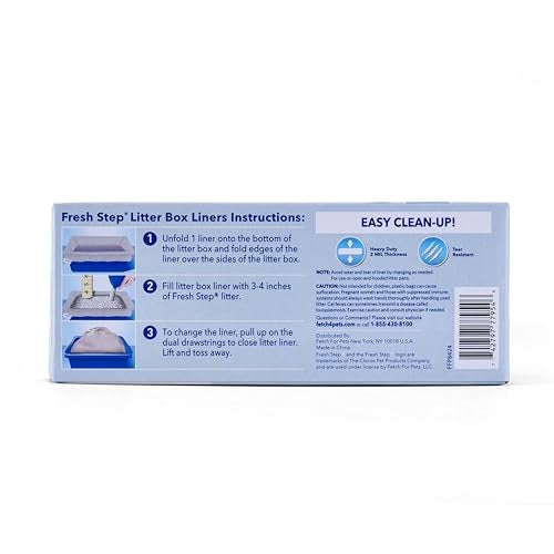 Fresh Step Drawstring Cat Litter Box Liners, Unscented - Kitty Litter Bags for Rectangle or Oval Large Litterboxes, Size Jumbo, 36" x 19" - 7 Count - Image 5