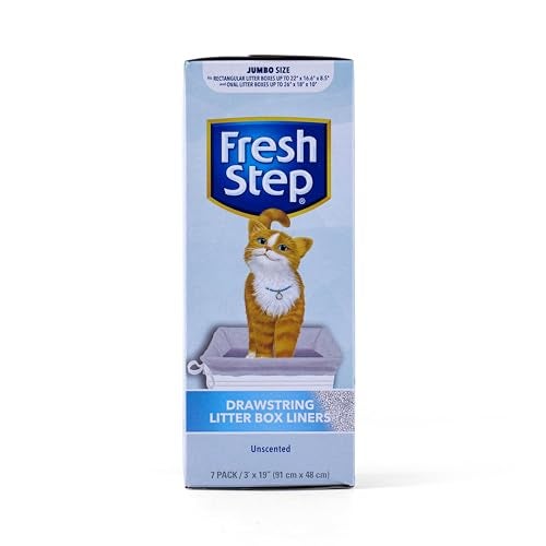 Fresh Step Drawstring Cat Litter Box Liners, Unscented - Kitty Litter Bags for Rectangle or Oval Large Litterboxes, Size Jumbo, 36" x 19" - 7 Count - Image 2