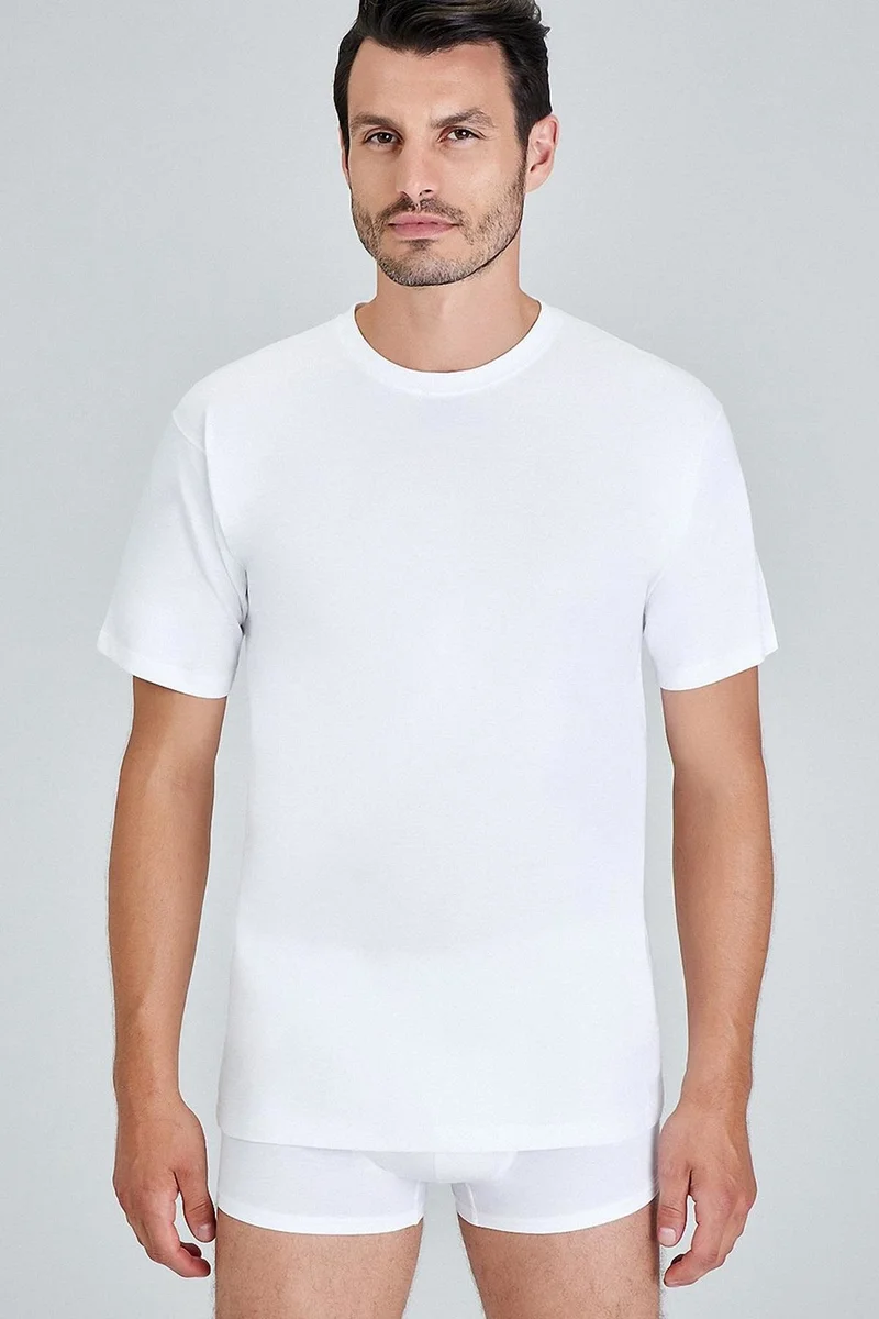 KOM Short Sleeve Zero Collar Cotton Modal Men's Eduardo 2-Pack T-Shirt