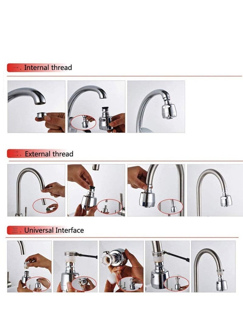 Y&D Sink Faucet Sprayer Attachment Movable Kitchen Tap Head, 360° Rotatable Anti-Splash Nozzle Head With Hose Easy To Wash Dishes Vegetables Fruits ( 2Pcs )  - Image 4