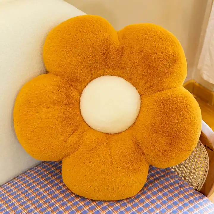 AVSHUB Daisy Flower Pillow Cute Floral Throw Pillow 35cm Brown 1 Count Home Decoration Gift Seat Cushion Area Rug Floor Mat - Image 1
