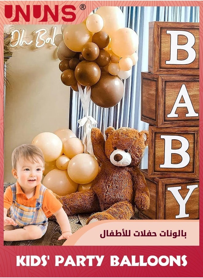 UNUNS Bear Balloon Garland Arch Kit,144 Pcs Blue Pink And Brown Bear Foil Balloons,Party Decorations Balloons For Gender Reveal Baby Shower Birthday Party Children's Day,Different Sizes-Pink+Blue+Brown - Image 3