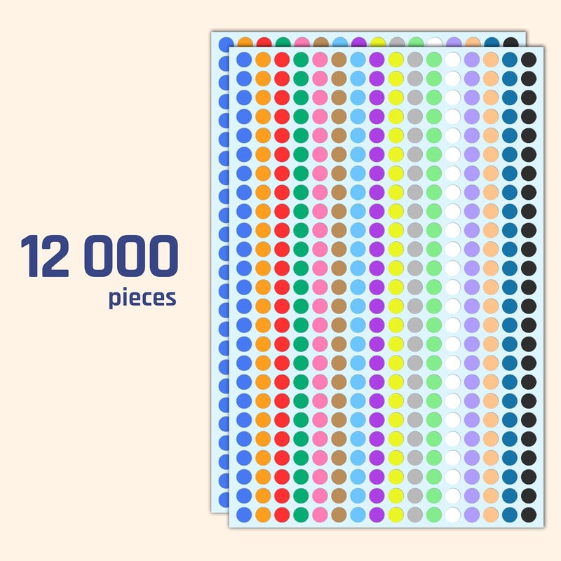 TownStix 12000 قطعة ملصقات دائرية ملونة 14 بوصة 16 لون - Image 4