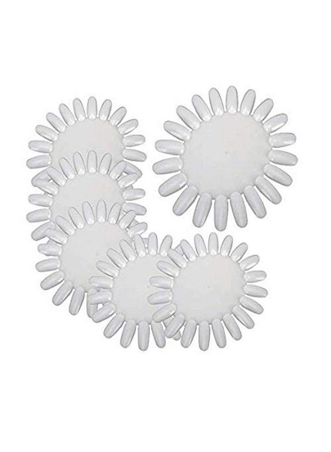 DNHCLL 10Pcs White Acrylic Wheel False Nail Art Tips Practice Display For Nail Art Tool - Image 1