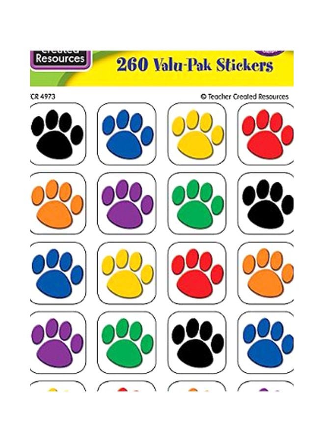 Teacher Created Resources Colorful Paw Print Stickers Value Pack (4973) - Image 2