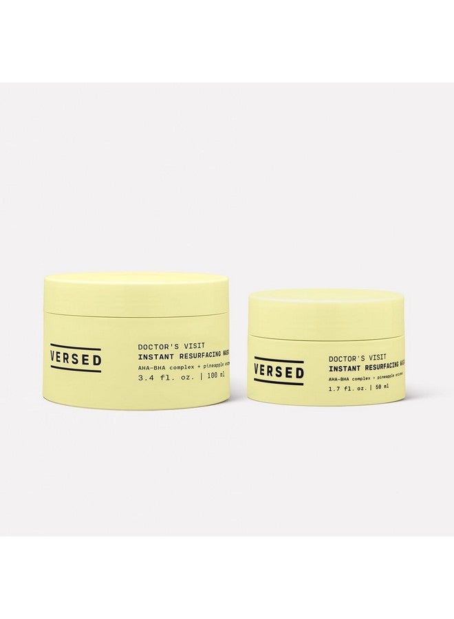 Versed Doctor’s Visit Exfoliating Face Mask, Jumbo - AHA BHA Facial Exfoliant, Pore Minimizer + Skin Resurfacing Enzyme Mask - Moisturizing, Smoothing + Brightening Vegan Skincare (3.4 Fl Oz)