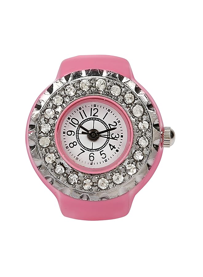 Jewelery Crystal Unisex Finger Ring Watch For Girls Women Men Boys Pink
