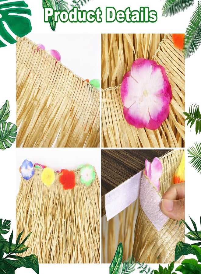 تنورة طاولة من عشب لواو من زيوي، عبوة واحدة، زينة حفلات هاواي، طبيعية، 9 أقدام × 29.5 بوصة، تنورة طاولة مزينة بالزهور، لوازم حفلات رقص الهولا الاستوائية، مناسبة لحفلات أعياد الميلاد ذات الطابع الاستوائي والهاواي - Image 2