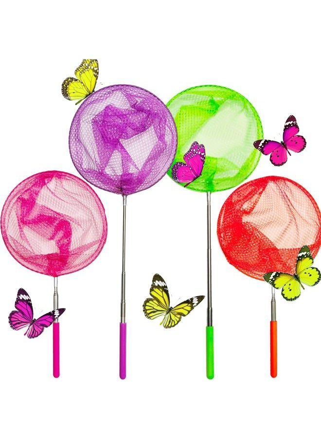 M-jump 2 Pack Kids Telescopic Butterfly Fishing Nets for Kids Catching Insect Net Outdoor Tools for Catching Bugs Fish Insect Ladybird, Extendable 34 Inches and Anti Slip Grip (2 Pack) - Image 1
