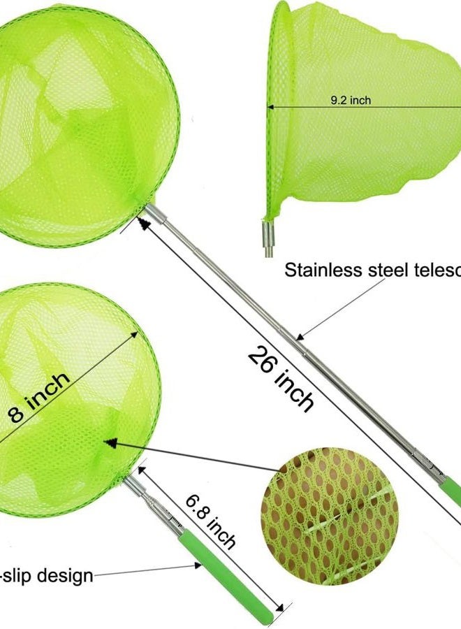 M-jump 2 Pack Kids Telescopic Butterfly Fishing Nets for Kids Catching Insect Net Outdoor Tools for Catching Bugs Fish Insect Ladybird, Extendable 34 Inches and Anti Slip Grip (2 Pack) - Image 2