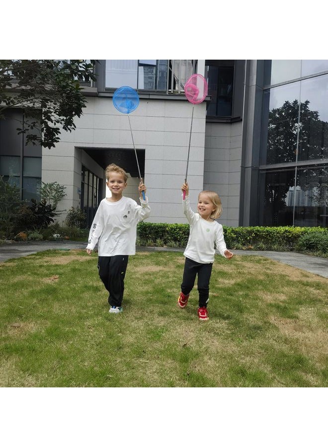 M-jump 2 Pack Kids Telescopic Butterfly Fishing Nets for Kids Catching Insect Net Outdoor Tools for Catching Bugs Fish Insect Ladybird, Extendable 34 Inches and Anti Slip Grip (2 Pack) - Image 3