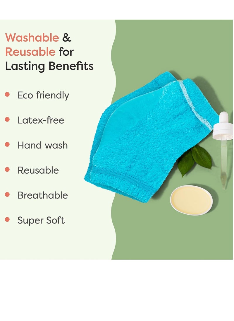 Zentoes ZenToes Moisturizing Fuzzy Sleep Socks with Vitamin E, Olive Oil and Jojoba Seed Oil to Soften and Hydrate Dry Cracked Heels (Regular, Blue)  - Image 2