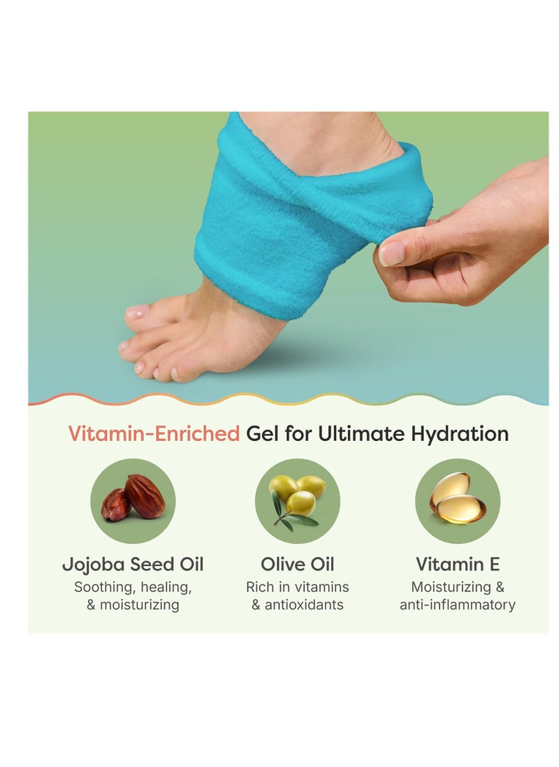 Zentoes ZenToes Moisturizing Fuzzy Sleep Socks with Vitamin E, Olive Oil and Jojoba Seed Oil to Soften and Hydrate Dry Cracked Heels (Regular, Blue)  - Image 4