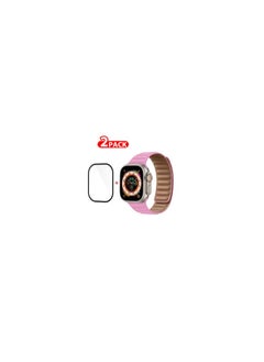 CATANES 2 Packs For Apple Watch Band 49mm Leather Link Strap Magnetic Loop Bracelet and 3D Screen Protector Pink  - Image 2