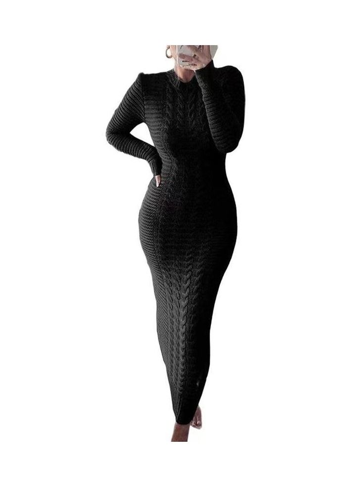 Loquat Autumn Winter New Fashion Twist Wool Dress