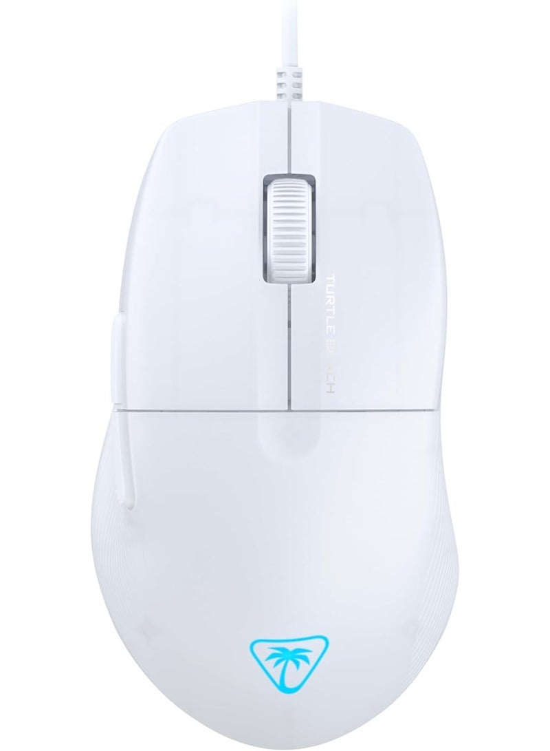 ترتل براند تيرتل بيتش ماوس العاب من بيور سيل - ماوس العاب RGB مريح وخفيف للغاية، مستشعر بصري 8K DPI ومفاتيح ميكانيكية، نظام التبديل، انزلاق بولي تترافلورو ايثيلين نقي، اضاءة RGB - ابيض - Image 1
