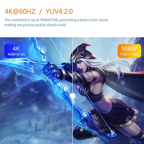 RuhZa HDMI Splitter 1 in 4 Out, 1x4 HDMI Splitter Support 4K@60Hz Full HD 1080P & 3D, Compatible with Xbox PS3/4 Roku Blu-Ray Player - Image 2