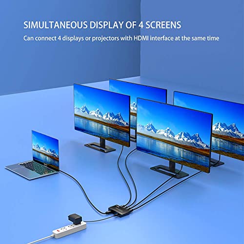 RuhZa HDMI Splitter 1 in 4 Out, 1x4 HDMI Splitter Support 4K@60Hz Full HD 1080P & 3D, Compatible with Xbox PS3/4 Roku Blu-Ray Player - Image 3