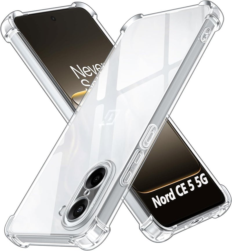 Lustree Back Cover Transparent Case Compatible with OnePlus Nord CE5 5G | Clear TPU Shockproof Case with Four Corner Protection & Raised Camera Guard | Slim Protective Mobile Phone Cover - Image 1