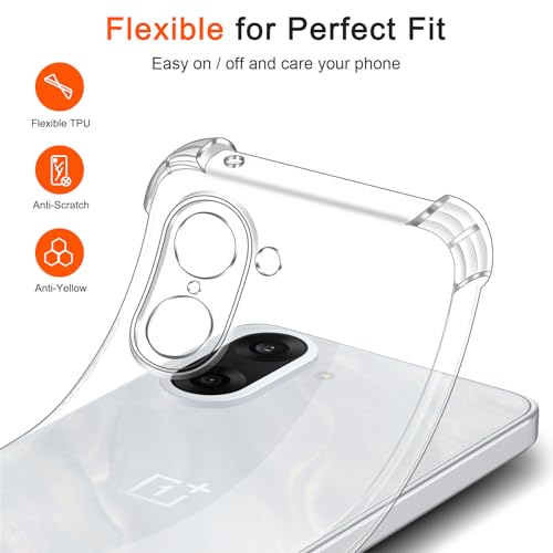 Lustree Back Cover Transparent Case Compatible with OnePlus Nord CE5 5G | Clear TPU Shockproof Case with Four Corner Protection & Raised Camera Guard | Slim Protective Mobile Phone Cover - Image 5