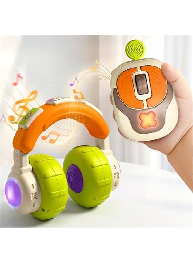 Baby Musical Toy 6-12 Month, Infant Pretend Headphone & Mouse Activity Toy Light Sound, Toddler Montessori Learning Sensory Development Baby Birthday Gift 7 9 18M 1 2 3 Year Old Girl Boy  - Image 1