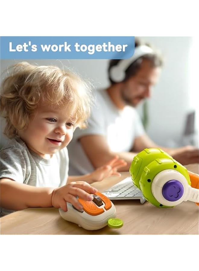 Baby Musical Toy 6-12 Month, Infant Pretend Headphone & Mouse Activity Toy Light Sound, Toddler Montessori Learning Sensory Development Baby Birthday Gift 7 9 18M 1 2 3 Year Old Girl Boy  - Image 2