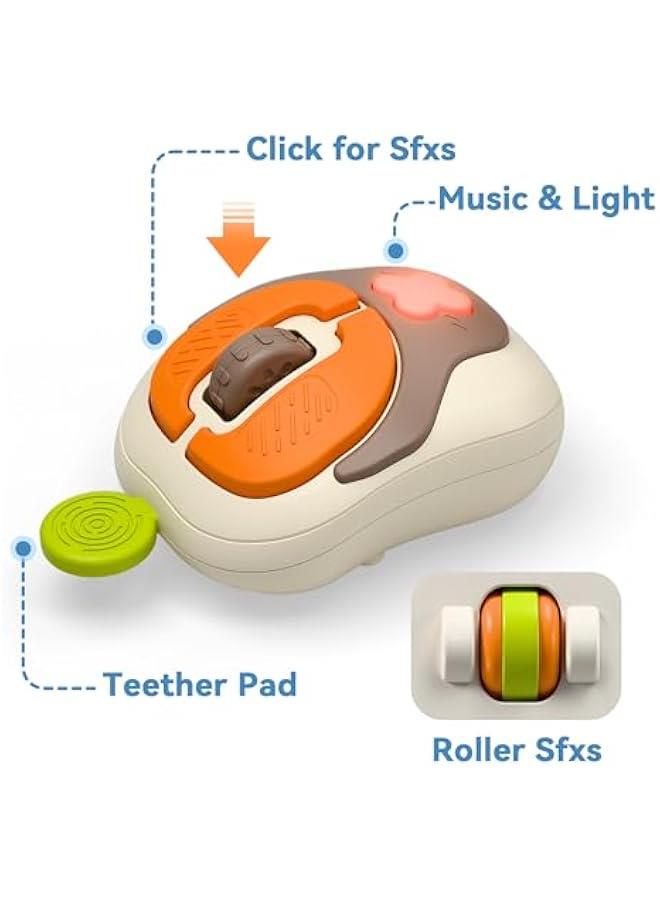 Baby Musical Toy 6-12 Month, Infant Pretend Headphone & Mouse Activity Toy Light Sound, Toddler Montessori Learning Sensory Development Baby Birthday Gift 7 9 18M 1 2 3 Year Old Girl Boy  - Image 3