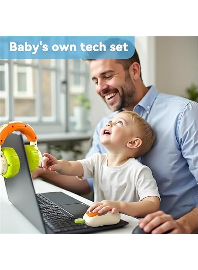 Baby Musical Toy 6-12 Month, Infant Pretend Headphone & Mouse Activity Toy Light Sound, Toddler Montessori Learning Sensory Development Baby Birthday Gift 7 9 18M 1 2 3 Year Old Girl Boy  - Image 4