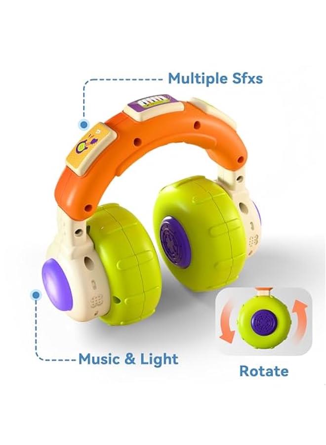 Baby Musical Toy 6-12 Month, Infant Pretend Headphone & Mouse Activity Toy Light Sound, Toddler Montessori Learning Sensory Development Baby Birthday Gift 7 9 18M 1 2 3 Year Old Girl Boy  - Image 5