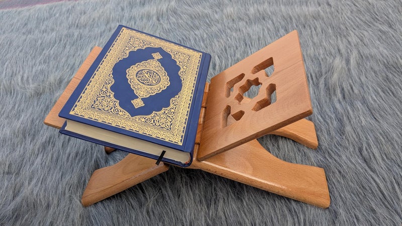 Premium Beech Wood Quran Holder | Foldable with Glossy Lacquer | To Save The Quran While Reciting and Tadber, Suitable for Home or Mosque Use (Large 50 * 17) - Image 4