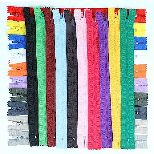 YAKA 60 Pack of 9 Inches Mix Nylon Coil Zippers Bulk - Supplies Zippers for Tailor Sewing Crafts (20 Color) - Image 5