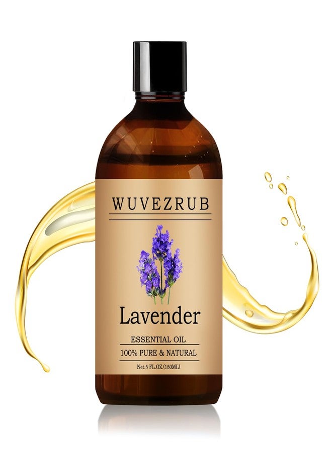 Wuvezrub Lavender Essential Oil- Huge 5 Fl Oz, 100% Pure and Natural Essential Oils for Diffuser, Aromatherapy, Soap and Candle Making, Premium Grade Lavender Oil-150ML - Image 1