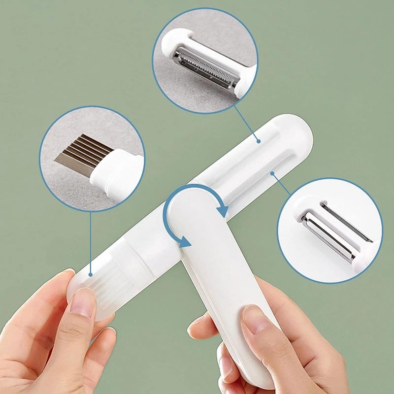 woobles 3in1 Multifunctional Rotary Paring Cutter,Stainless Steel Fruit & Vegetable Shredder,360°Rotating Portable Peeler and Grater for Vegetable and Fruit,Vegetable Grater Slicer Kitchen Gadgets… - Image 3