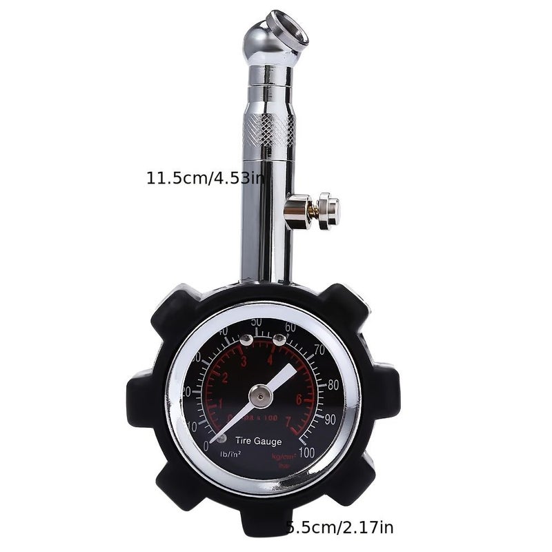 مقياس ضغط إطارات أسود بدقة عالية 100 Psi للسيارات والشاحنات والدراجات النارية - Image 2