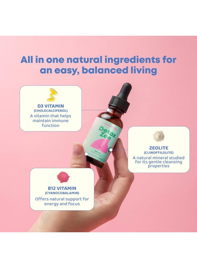 JoySpring DetoxZee Zeolite for Kids – Zeolite Clinoptilolite Drops with Cyanocobalamin B12 & Vitamin D3 Kids Support – Natural Berry Flavor Liquid | (2fl oz) 60 Servings - Image 5