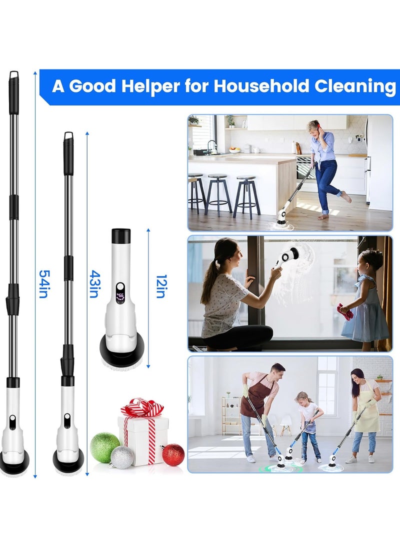 Joshberg - Electric Spin Scrubber,Rechargeable Cordless Shower Scrubber Cleaning Brush with 7 Replaceable Brush Heads, IPX7 Bathroom Scrubber with Extension Handle,Electric Cleaning Brush for Cleaning Tile, Sink, Window, Floor, Tub, Car - Image 1