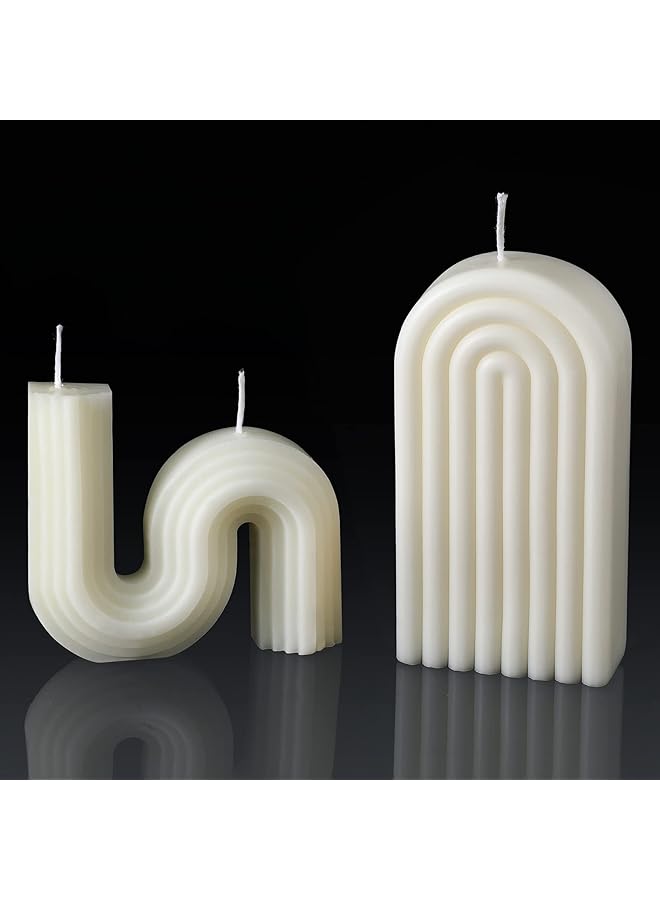 Green Tiger 2 Pieces Aesthetic Twist Candles - Trendy Taper Candles, Minimalist Geometric Soy Wax Scented Candle Art Decoration for Birthday Wedding Decor - Image 1