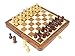 House of Chess 8 Inch Wooden Magnetic Folding Travel Chess Set Board with Algebraic Notation 2 Extra Pawns 2 Extra Queens Handmade Acacia Wood - Image 4