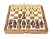 House of Chess 8 Inch Wooden Magnetic Folding Travel Chess Set Board with Algebraic Notation 2 Extra Pawns 2 Extra Queens Handmade Acacia Wood - Image 3