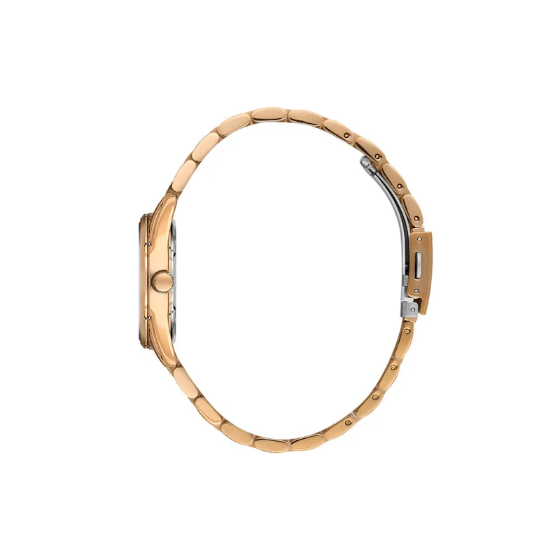 DANIEL KLEIN Women's Stainless Steel Rose Gold Alloy Case Analog Silver Round Sunray Dial Japanese Quartz Premium 30 Meters Water Resistant