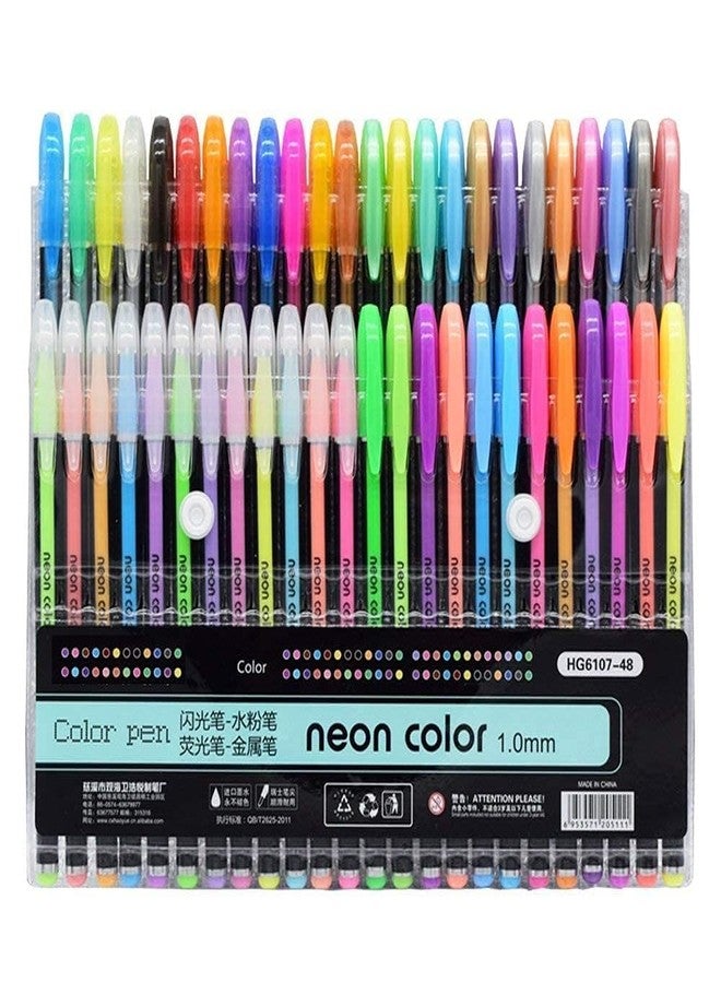 KIRA 48 Pc Gel Pens Set Color Gel Pens,Glitter, Metallic, Neon Pens Set Good Gift for Coloring Kids Sketching Painting Drawing - Image 4