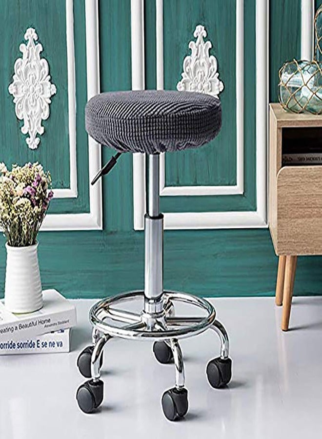 Non-Slip Round Bar Stool Seat Cover Chair Seat Cushion, Stretchable and Breathable, Fits 30-38cm Universal Club Salon Stools, Chair Slipcover for Chair Cover Protection - Image 2