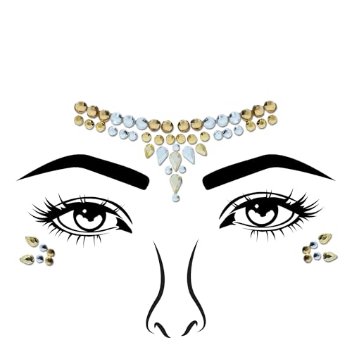 Comet Busters® Face Jewels Party Face Decoration Sticker Rhinestones Temporary Body Tattoos (BT318-335) (BT335) - Image 1