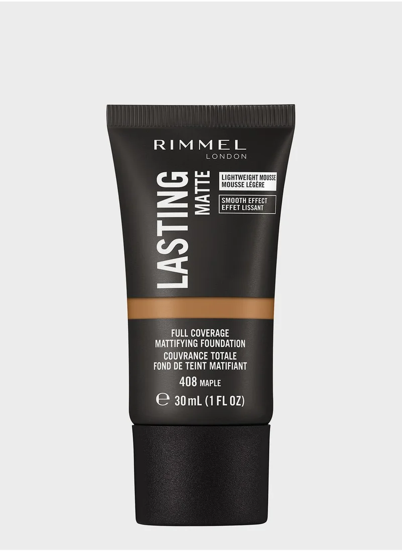 RIMMEL LONDON Rimmel Lasting Finish Matte Foundation – 408 – Maple, 30ml