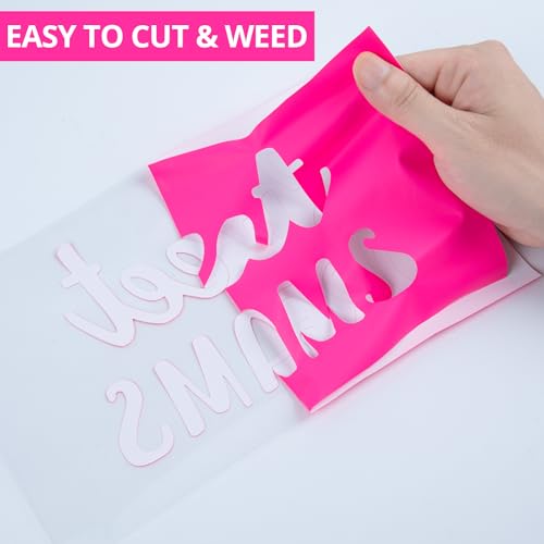 HTVRONT Puff Vinyl Heat Transfer - 10" x 6ft Pink Iron on Vinyl Roll for T Shirts, 3D Puff HTV Heat Transfer Vinyl Compatible with Cricut Cutting Machine- Easy to Cut & Weed & Transfer (Hot Pink) - Image 4