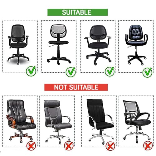 HOKIPO Office Chair Cover for Desk Chair (Mid-Back) – 170 GSM Stretch Jacquard – Washable, Durable & Anti-Slip – Fits Mid-Back Office Chairs, Dark Grey (AR-5363-DGRY-M) - Image 4