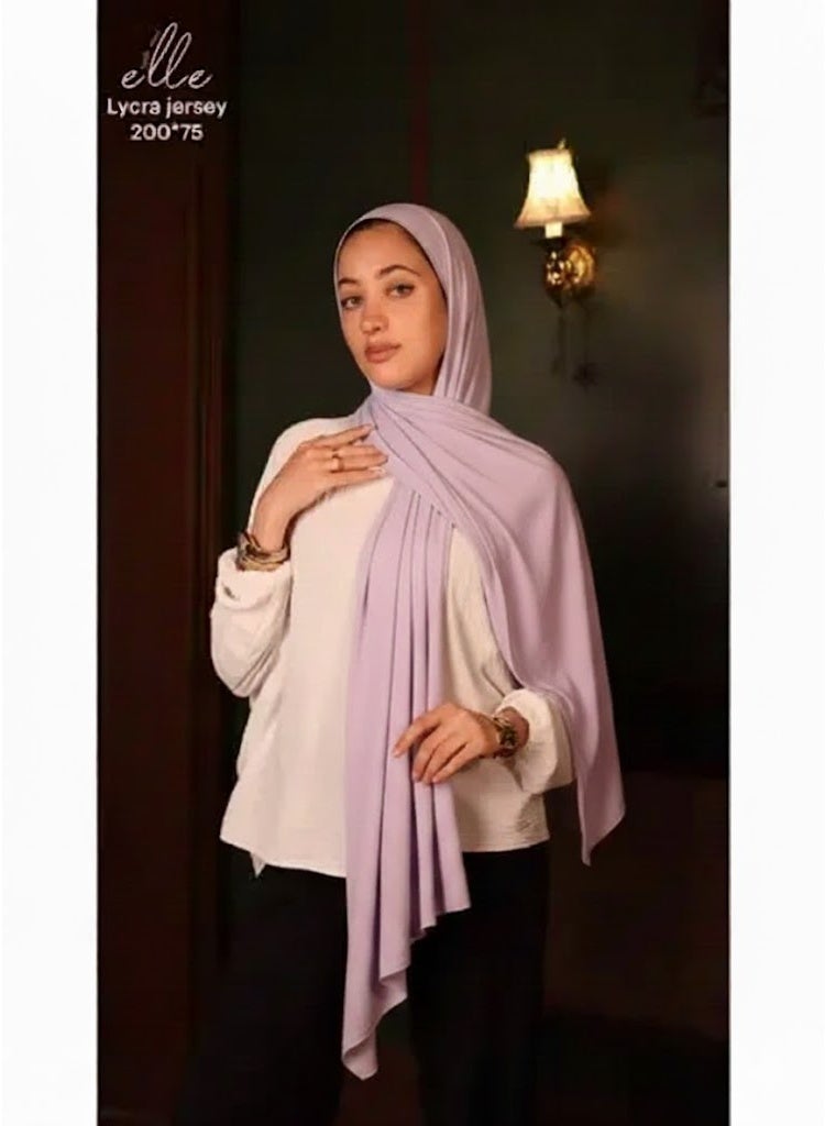 Lycra Jersey Hijab with Cotton Undercap – Stylish Islamic Scarf & Comfortable Shawl - Size 200×75 cm