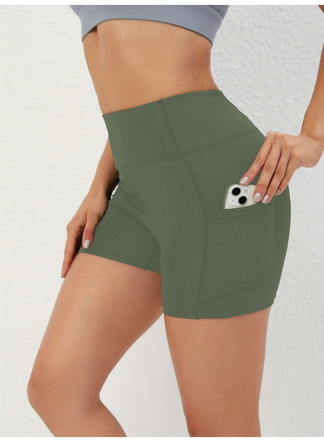New European And American Marble Print High-waist Yoga Fitness Shorts Abdominal Control Version Sports Outdoor Fitness Wear For Women