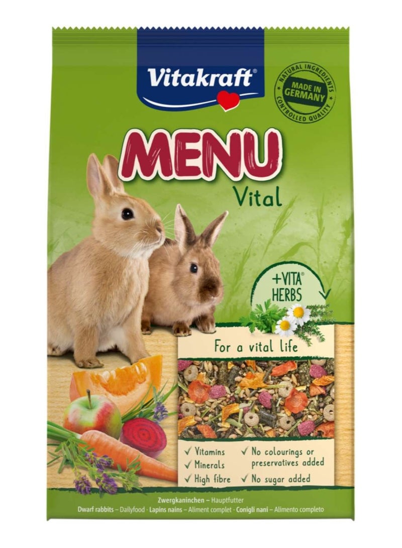 Vitakraft Dwarf Rabbits food High Fibre & Vitamins – No Sugar or Preservatives – 3kg -  German Made
